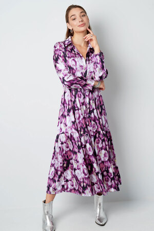 Robe longue imprimé fleuri violet h5 Image2
